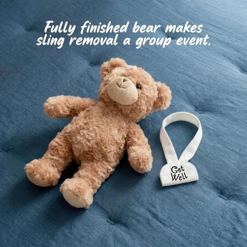 Miniatura 4 de Jolitee Oso de peluche con brazo roto con brazo izquierdo o derecho, regalo de recuperación de animales de peluche para niños, 10.5 pulgadas