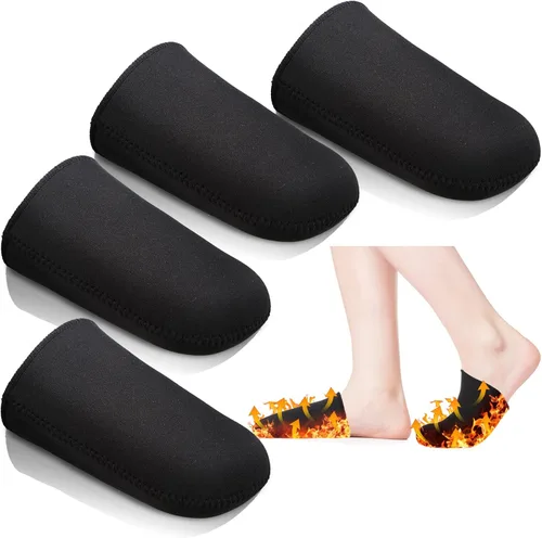 Zhanmai 2 pares de 0.118 in de neopreno para dedos de los pies, calentadores negros, botines térmicos para los pies, calcetines de baño de hielo