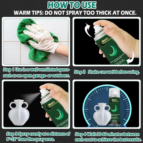 Miniatura 5 de Matio Pintura en aerosol mate transparente, 4.58 oz/ 130 g, acabado mate, pintura en aerosol, 9.1 fl oz sellador en aerosol para artes