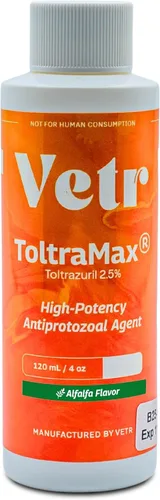Toltrazuril 2.5% para caballos, perros, gatos, 4.1 fl oz/4 onzas, para animales de cadena no alimentaria, alfalfa