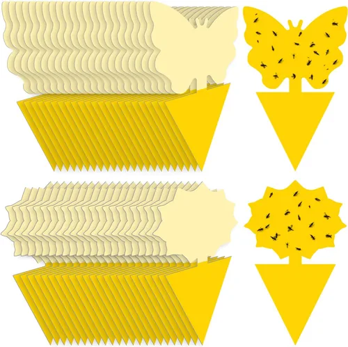 Miniatura 13 de Landisun - Trampas adhesivas para moscas de la fruta y moscas de los hongos, 24 unidades, para plantas de cocina de interior y exterior, para moscas