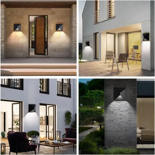 Miniatura 5 de Lámpara de pared para exteriores, lámpara LED moderna de pared de 8 W para exteriores, luces de porche delantero, aplique de pared negro impermeable