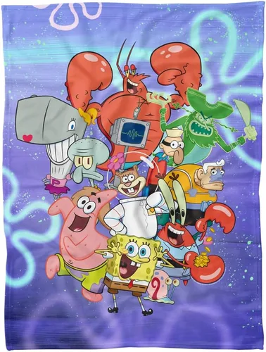 Miniatura 7 de LOGOVISION Manta de Bob Esponja, 36"x58" Bob Esponja Grupo Manta de forro polar