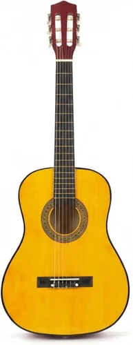 Music Alley Guitarra acústica clásica junior de 34 pulgadas con lecciones y etiquetas para cuerdas