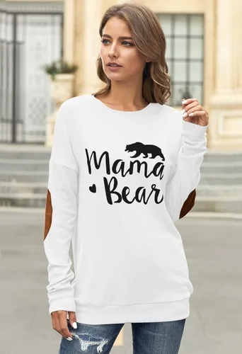 Miniatura 5 de Pink Queen - Blusa suelta de mujer con cuello redondo, camiseta de manga murciélago con parches
