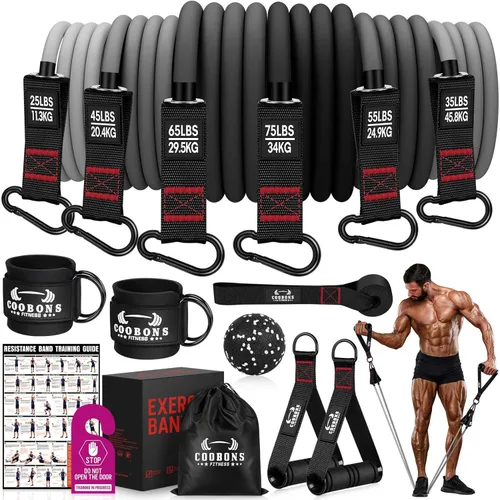 Bandas de resistencia pesada para entrenamiento, bandas de ejercicio de 300 libras con asas, bandas de entrenamiento para hombres, juego de bandas