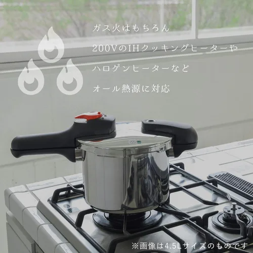 Miniatura 5 de Pearl Metal H-5434 - Olla a presión con una sola mano, 6.6 gal (2.5 L), compatible con inducción, acero inoxidable, intercambiable a presión, receta