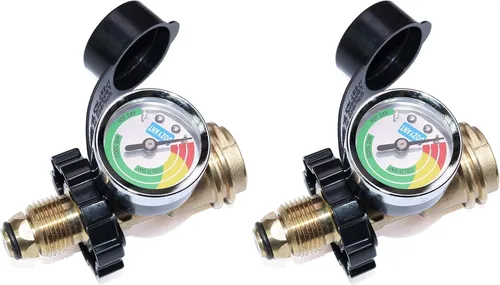 DOZYANT POL Adaptador de Tanque de Propano con Medidor Ajuste Universal Convierte Válvula de Tanque POL LP a QCC1 / Tipo 1, Tipo de Conexión Antigua