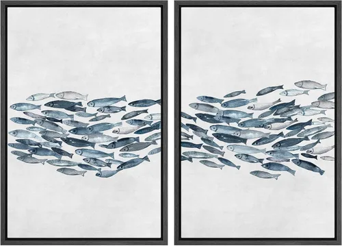 Miniatura 80 de IDEA4WALL Lienzo enmarcado para pared, juego de arte Bauhaus dorado de mediados de siglo, patrón de cuadrícula moderna, ilustraciones con formas