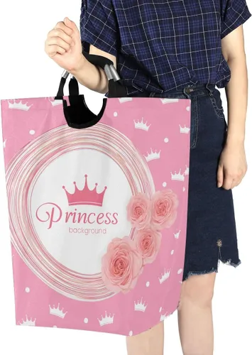Miniatura 6 de Cesta de lavandería con corona de princesa, cesta de tela plegable, cesta de lavado, bolsa de ropa plegable para el día de la madre