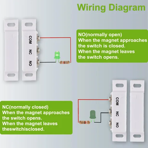 Miniatura 4 de Interruptor magnético de láminas normalmente abierto y normalmente cerrado NC NO interruptor de proximidad magnético para alarma de puerta, 5