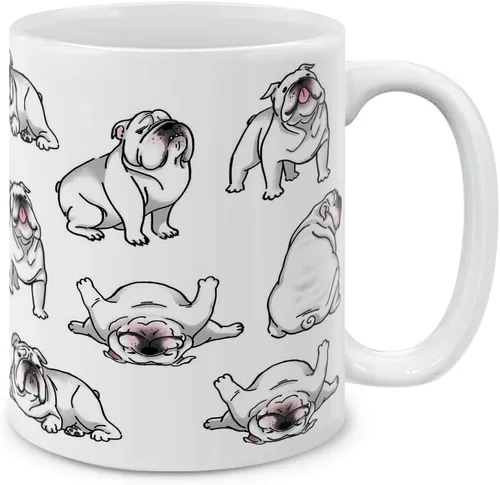 Miniatura 16 de MUGBREW English Bulldog - Taza de café de cerámica con posturas divertidas y juguetonas, 11 onzas Bulldog Inglés Posturas divertidas y juguetonas