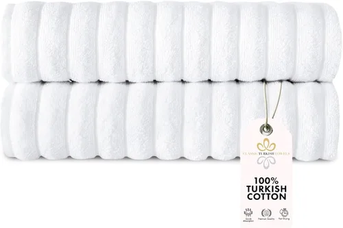 Miniatura 42 de Classic Turkish Towels - Juego de toallas de baño de algodón extragrande de alta calidad, gruesas y absorbentes, toallas de baño de lujo acanaladas