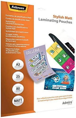 Miniatura 8 de Fellowes 5602001 Admire A3 80Mic Easyfold Pouch 25pk Fácil de plegar