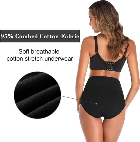 Miniatura 4 de K-CHEONY Women's Underwear, High Waist Cotton Breathable Full Coverage Panties Brief Multipack Regular and Plus