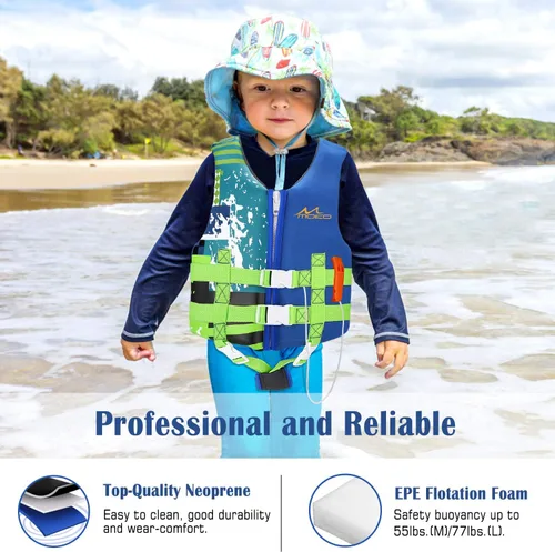 Miniatura 2 de MoKo Swimming Vest for Kids 20-30-50-77 lbs, Children Swim Vests Water Activity Equipment Cute Pattern Watersports Swimming Device for Toddlers Boys