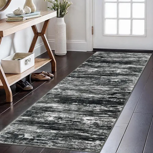 Miniatura 119 de KOZYFLY – Alfombra de pasillo moderna y lavable de diseño abstracto verde, 2 x 5 pies, antideslizante, suave y de pelo corto, ideal para cocina