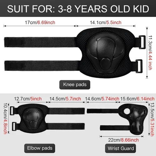 Miniatura 5 de Conjunto de casco de bicicleta para niños pequeños con rodilleras, casco de ciclismo ajustable para niño y niña, equipo de protección