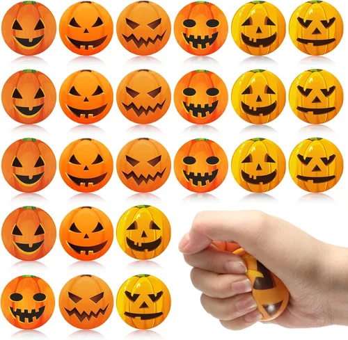 Bolas de calabaza de Halloween para aliviar el estrés, bolas de poliuretano suave para apretar, recuerdos de fiesta para adultos, mano, muñeca,