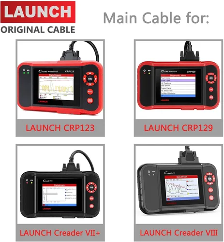 Miniatura 3 de LAUNCH Cable principal original para LAUNCH CRP123, CRP129, Creader VII+, Creader VIII OBD2 OBD-II, cable de reemplazo para escáner de diagnóstico