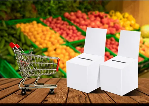 Miniatura 7 de Paquete de 24 urnas para rifas con ranura, caja de boletos de cartón con ranura, 6 x 6 x 6 pulgadas blanco (24pcs-White)