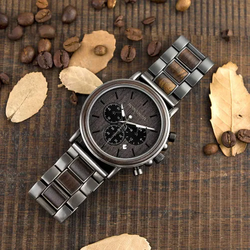 Miniatura 8 de 2win - Reloj de madera con grabado personalizado para hombre, reloj para de cumpleaños, aniversario, para tu novio, enamorado, prometido, esposo