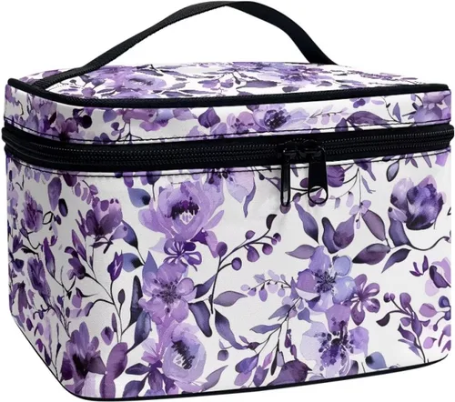 Miniatura 12 de doginthehole Bolsa de maquillaje, bolsa de cosméticos de viaje, bolsa de aseo portátil grande, organizador de accesorios para mujeres y niñas