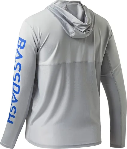 Miniatura 4 de BASSDASH UPF 50+ - Sudadera con capucha para hombre, protección solar UV, manga larga, rendimiento