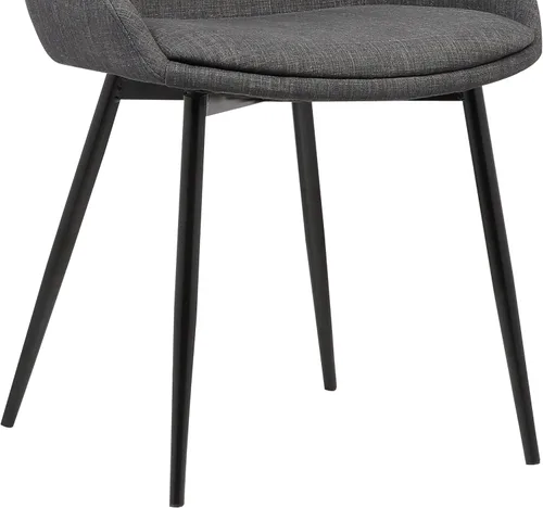 Miniatura 7 de Armen Living Mia - Silla de comedor moderna contemporánea con patas de metal, altura del asiento de 19 pulgadas, color carbón