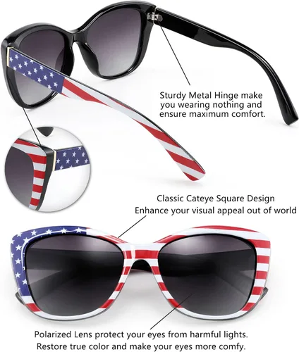 Miniatura 5 de FEISEDY Gafas de sol polarizadas vintage para mujer, estilo Jackie O Cat Eye B2451