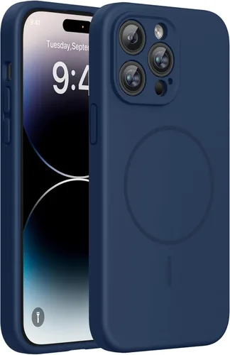 Miniatura 181 de Miracase - Funda magnética diseñada para iPhone 14 Pro Max, de silicona líquida, a prueba de golpes, con protector de pantalla y protección