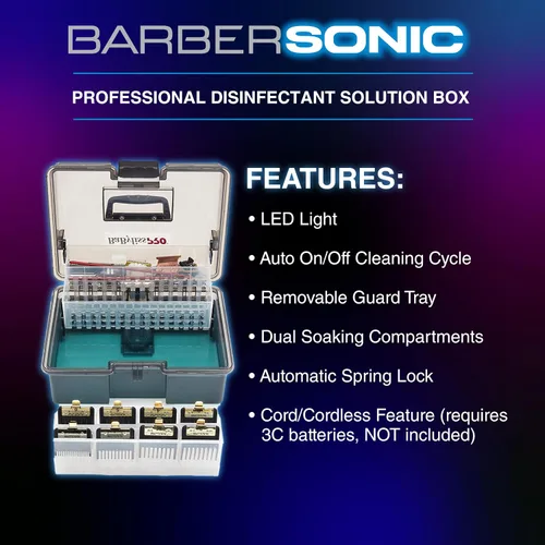 Miniatura 5 de BaBylissPRO BarberSONIC - Caja de almacenamiento desinfectante para cortadoras y cortadoras, protectores y accesorios de peluquería