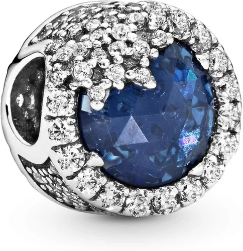 PANDORA Joyería azul deslumbrante cristal de copo de nieve y circonita cúbica en plata de ley Metal Cristal Circonita cúbica