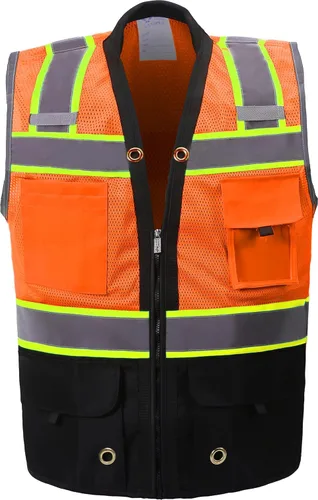 Miniatura 10 de Shine Bright Chaleco de seguridad – Alta visibilidad con correas reflectantes y bolsillos – Premium, suave, duradero y transpirable Rojo