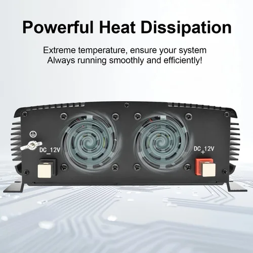 Miniatura 4 de inversor de potencia de 2500 vatios para automóvil, de 12 V a 110 V / 120 V, inversor de más de 2000 vatios para vehículos RV, camiones semi