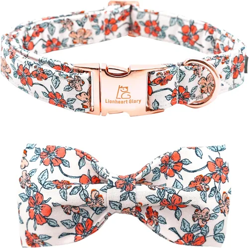 Miniatura 10 de Lionheart glory - Collares de perro de Halloween, collar de perro de otoño, lazo rosa, collar para perros pequeños, niños y niñas, calabaza, arcos