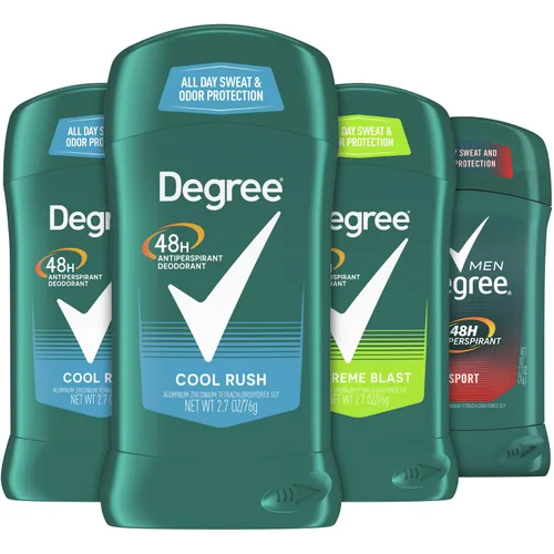Degree Degree Advanced - Desodorante para hombre con 72 horas de protección antitranspirante y Degree Extreme Blast and Sport con protección de 48
