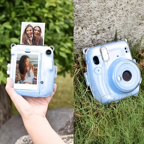 Miniatura 3 de Rieibi Mini 11 - Funda protectora transparente para cámara instantánea Fujifilm Instax Mini 11 - Carcasa rígida de policarbonato con correa