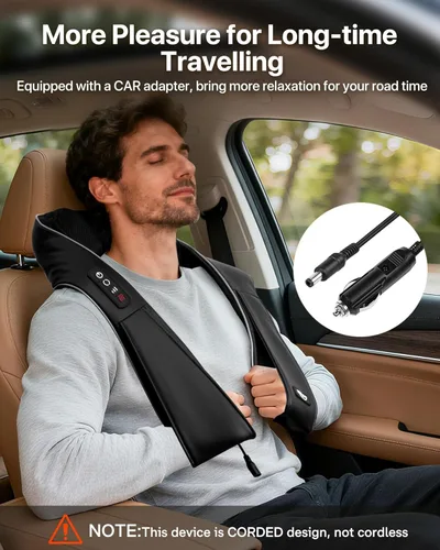 Miniatura 6 de ALLJOY Masajeador de cuello para aliviar el dolor de tejido profundo con calor, HSA 3D masajeador Shiatsu de cuello y espalda para hombro, cuerpo