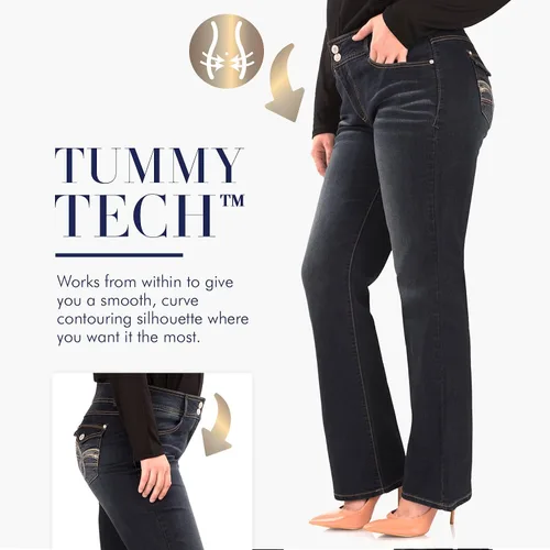 Miniatura 5 de Angels Forever Young Women's Curvy Bootcut Mid-Rise Jeans (Standard and Plus)