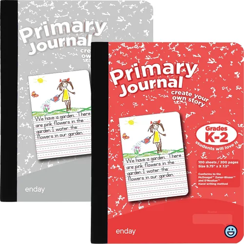Miniatura 7 de Enday Diario primario para grados K-2, diario de escritura primaria, cuaderno de composición primaria a rayas de media página para niños, cuaderno