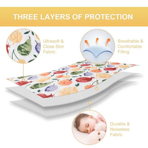 Miniatura 4 de TILLYOU Sábana para Corralito - Protector Acolchado Suave para Cuna, Protector de Colchón para Niños Pequeños con Bolsillo Profundo de 1''-3