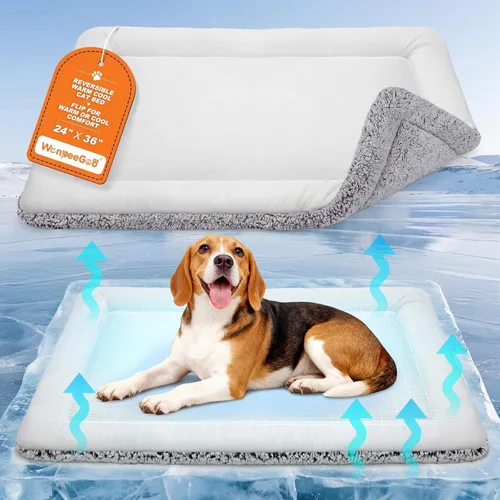 Miniatura 13 de Tapete refrescante para perros, cama autocalentable para gatos, cama reversible cálida y refrescante, almohadilla cálida para gatos de invierno