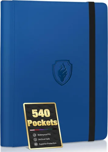 Miniatura 26 de Fabmaker - Carpeta de tarjetas prémium con 9 bolsillos para 360 tarjetas, carpeta de tarjetas coleccionables de poliuretano resistente, álbum