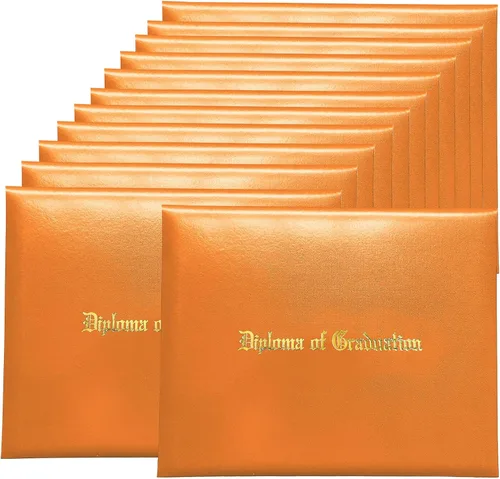 Miniatura 30 de MyGradDay Cubierta de diploma impresa 8.5x11 titular del diploma de graduación cubierta de cuero liso tamaño carta negro