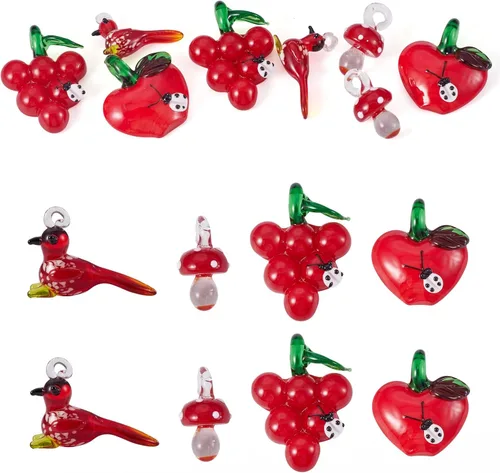 Miniatura 11 de Craftdady Colgantes colgantes de frutas, lindos colgantes de resina para alimentos, colgantes de manzana, naranja, piña, fresa, encantadores dijes
