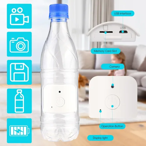 Miniatura 4 de Botella de cámara oculta - Mini cámara - Cámara inalámbrica para niñera - Full HD - Seguridad interior del hogar - Sin WiFi