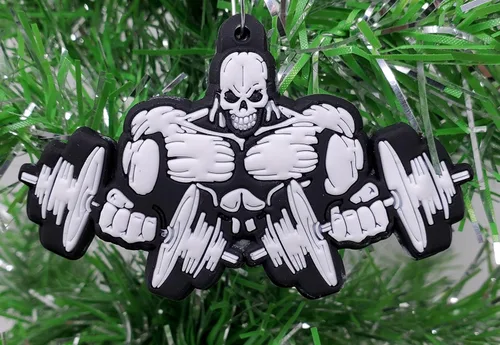 Miniatura 2 de Fitness Levantamiento de pesas Body Building Skull Ornamento con mancuernas