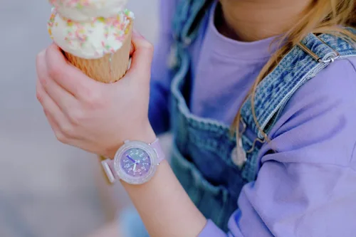 Miniatura 4 de Flik Flak PEARLAXUS Reloj unisex para niños (Modelo ZFCSP107), rosa
