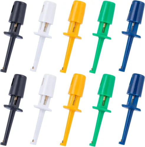 Miniatura 11 de Alwonder Alicates Hackle para atar moscas, 10 unidades, 8 colores, alicates de gancho de mosca, ganchos de punta larga de plástico, herramienta
